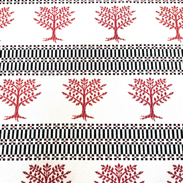 Tessuto sardo Albero di Eleonora nero e rosso