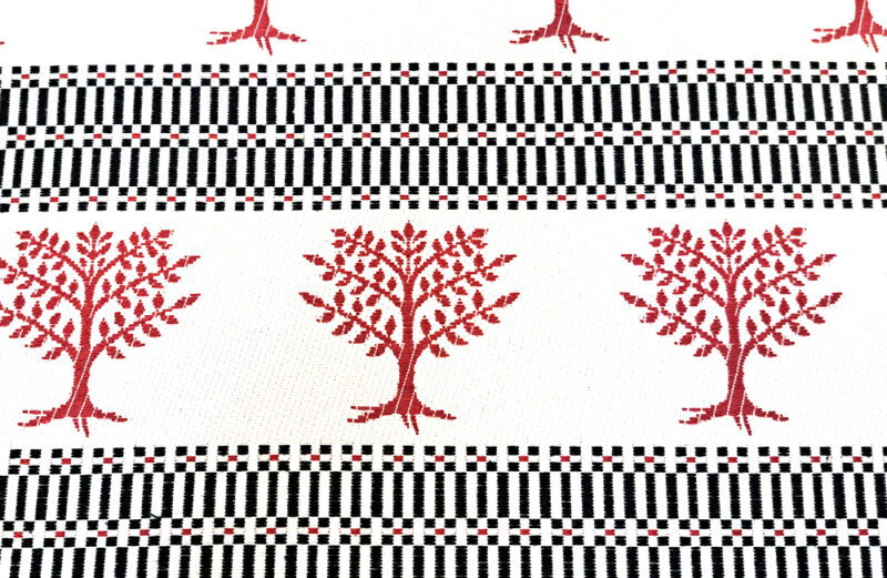Tessuto sardo Albero di Eleonora nero e rosso