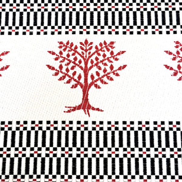 Tessuto sardo Albero di Eleonora nero e rosso - immagine 2