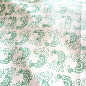 Tessuto sardo pavoncelle verde brillante
