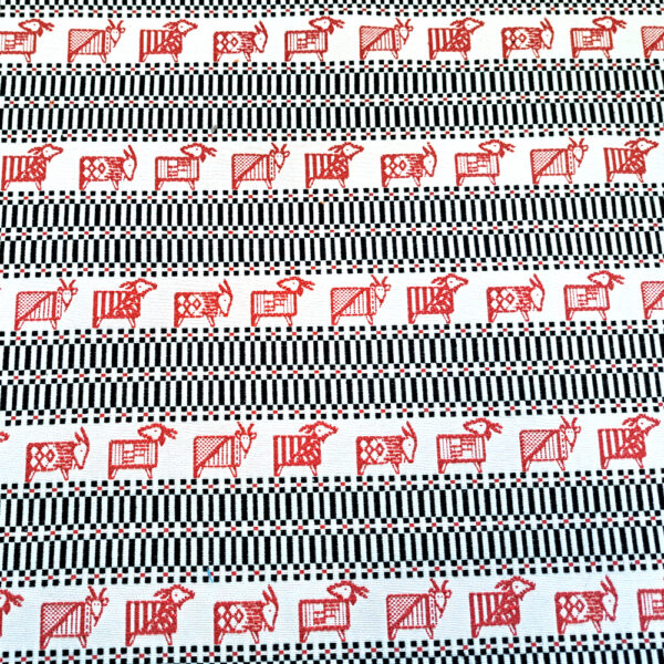 Tessuto sardo animali rosso & nero