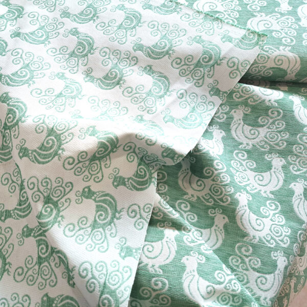 Tessuto sardo pavoncelle verde brillante - immagine 3